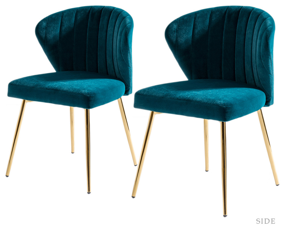 The Audrey Velvet Dining Chair  Set of 2   Midcentury   Dining Chairs   by Karat Home  Houzz