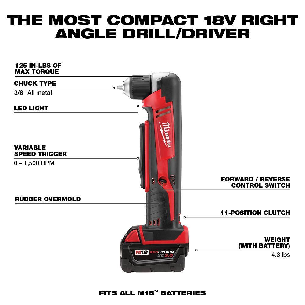 MW M18 18V Lithium-Ion Cordless Combo Kit (10-Tool) with (2) Batteries Charger and (2) Tool Bags 2695-10CX