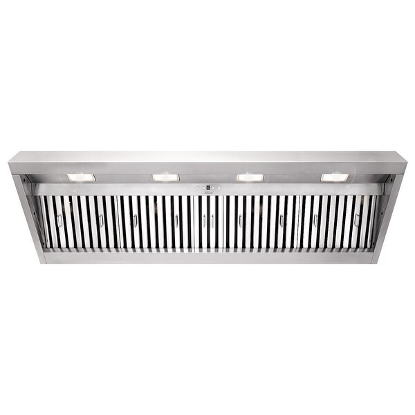 30-60Inch Insert/Built-in Range Hood， Ultra Quiet， Powerful Suction Stainless Steel Kitchen Vent Hood with Dimmable LED Light