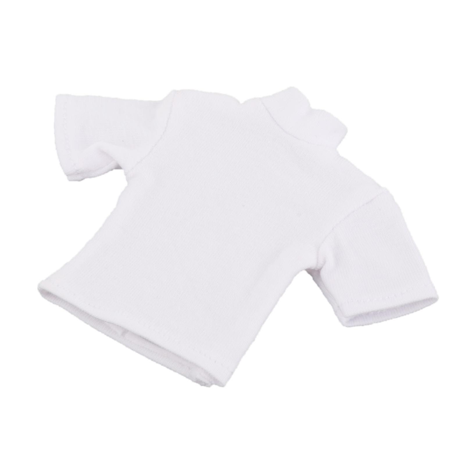 Fashion 1/12 T Shirt Mini Clothing For 6 Inch Male Action Figures Doll Model White