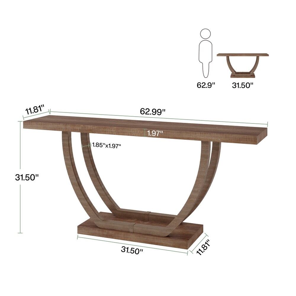 63 Inch Console Table Farmhouse Sofa Tables Narrow Long