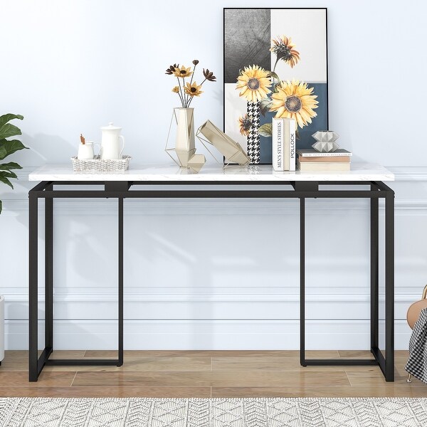 Modern Console Table Entryway Table with Metal Frame