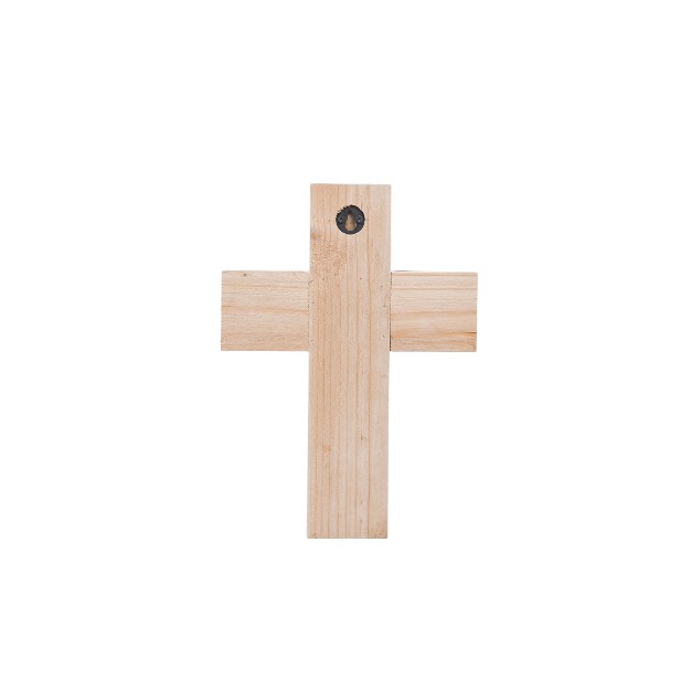 White Cross With Wood Beads Wall D cor Foreside Home amp Garden