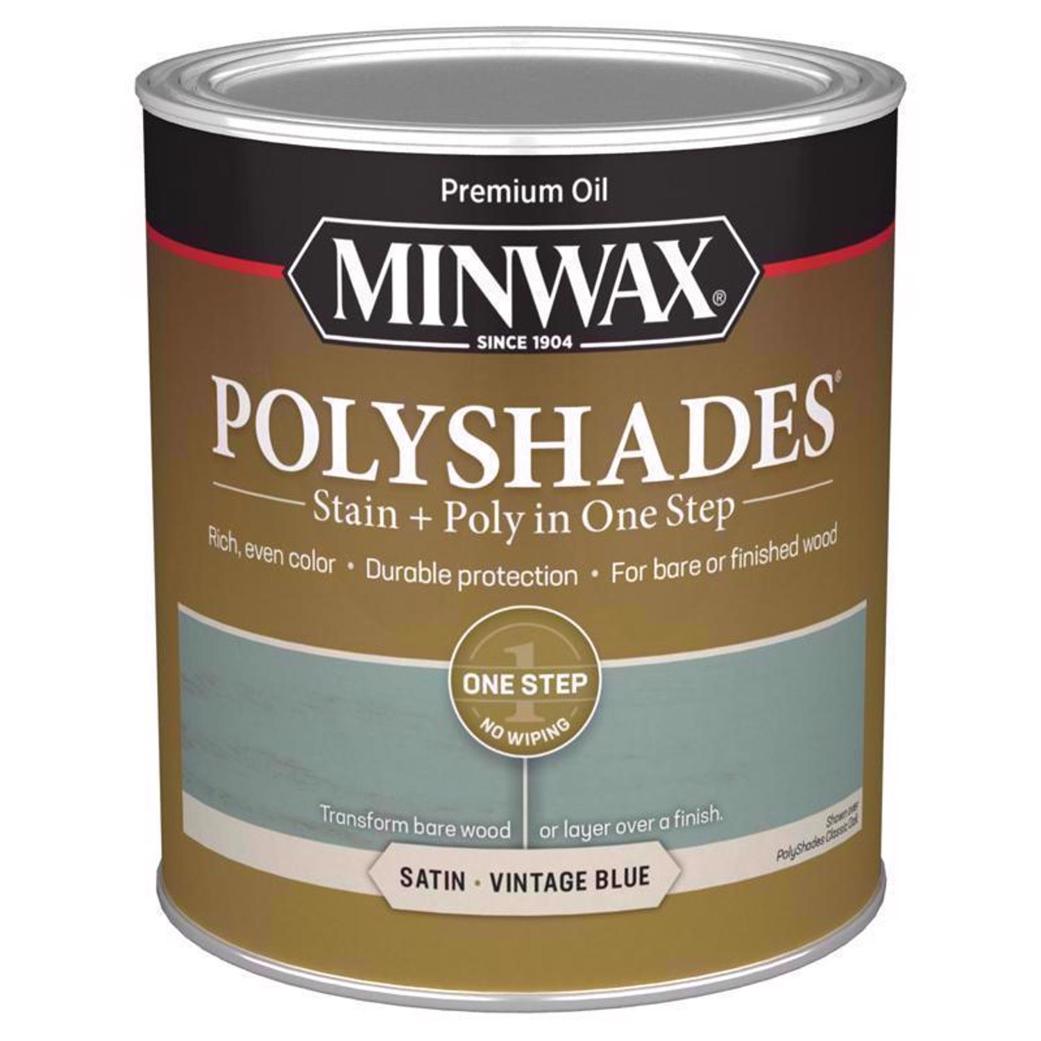 Minwax Polyshades Semi-Transparent Satin Vintage Blue Stain/Polyurethane Finish 1 qt