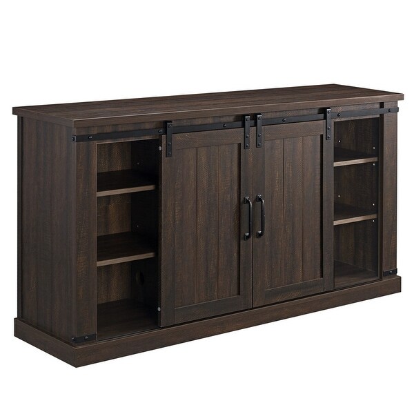 Rustic 54 Inch TV Stand with Barn Door - Fits up to 65 Inch TVs