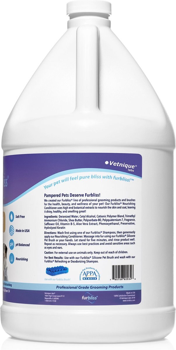 Vetnique Labs Furbliss Nourishing Conditioner Intense Shine and Moisturizing with Shea Butter and Safflower Oil Dog and Cat Conditioner