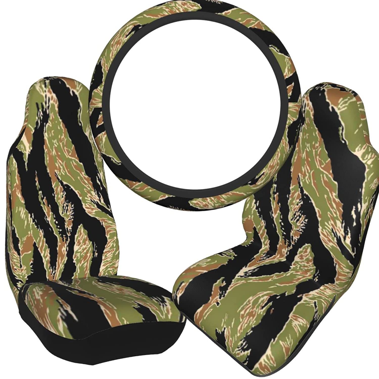 Camo Seat Covers Steering and Wheel Cover Set for  Front Seat Covers Universal Bucket Seat Cover Automotive Seat Protector Fit Most  Sedan SUV Truck