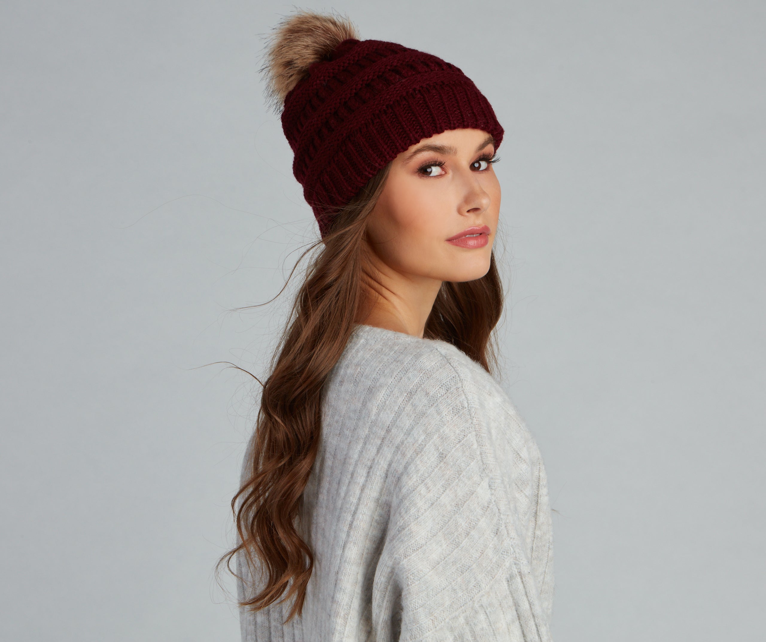 Chilly Days Knit Pom Pom Beanie