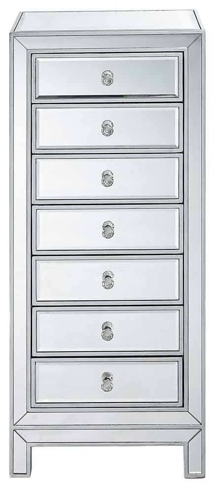 Elegant Reflexion 7 Drawer Lingerie Chest  Antique Silver Paint   Transitional   Accent Chests And Cabinets   by Better Living Store  Houzz