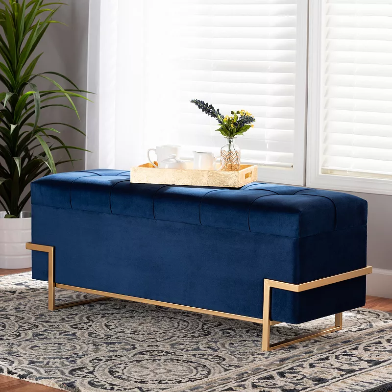 Baxton Studio Parker Storage Ottoman