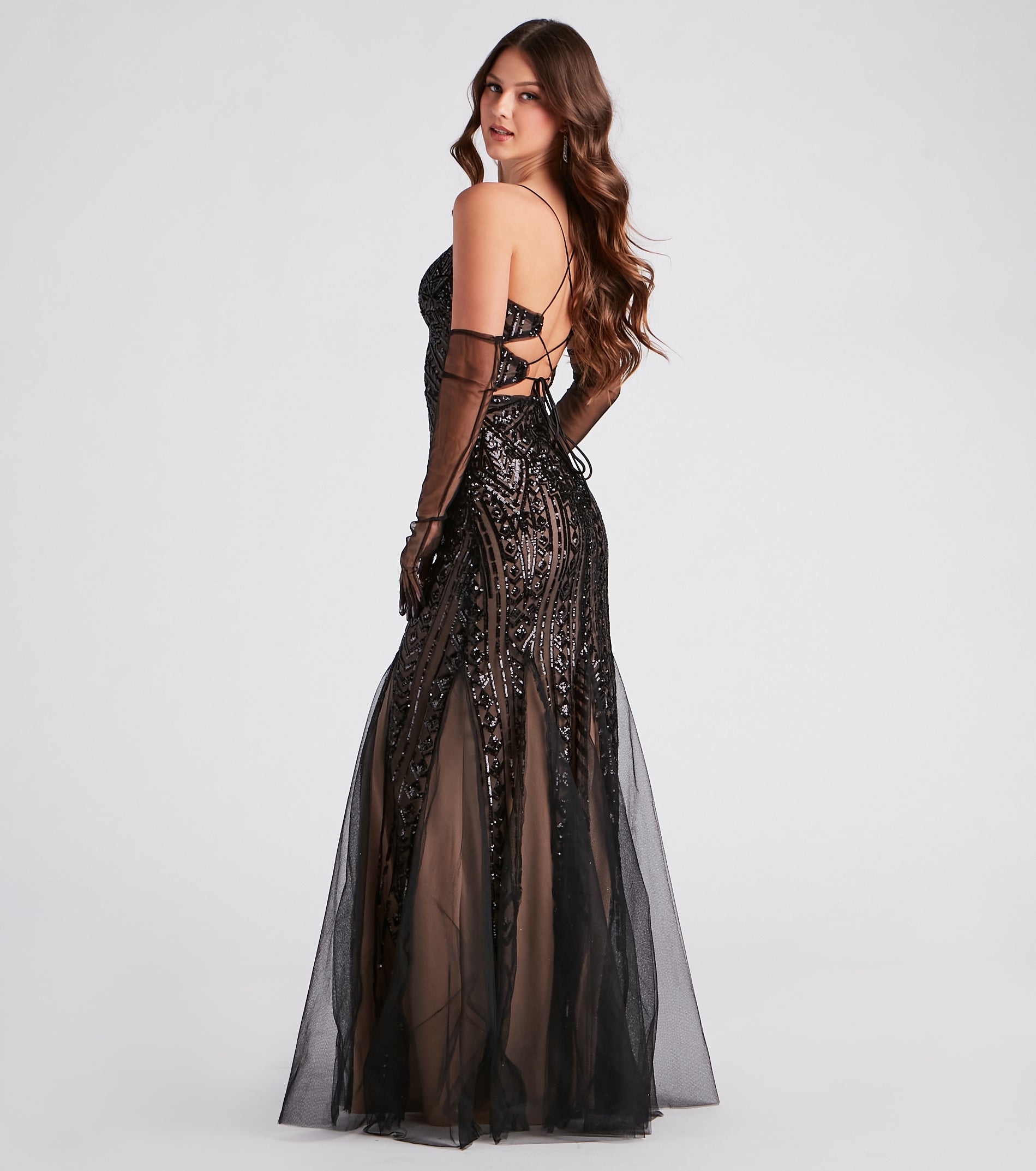 Juliana Formal Sequin Mesh Mermaid Dress