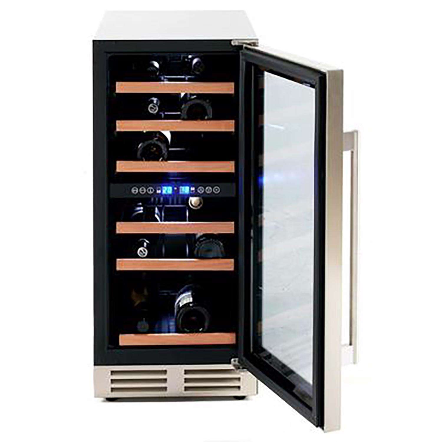 Avanti Designer 28 bottle Black/Silver Stainless Steel Wine Cooler 750 W