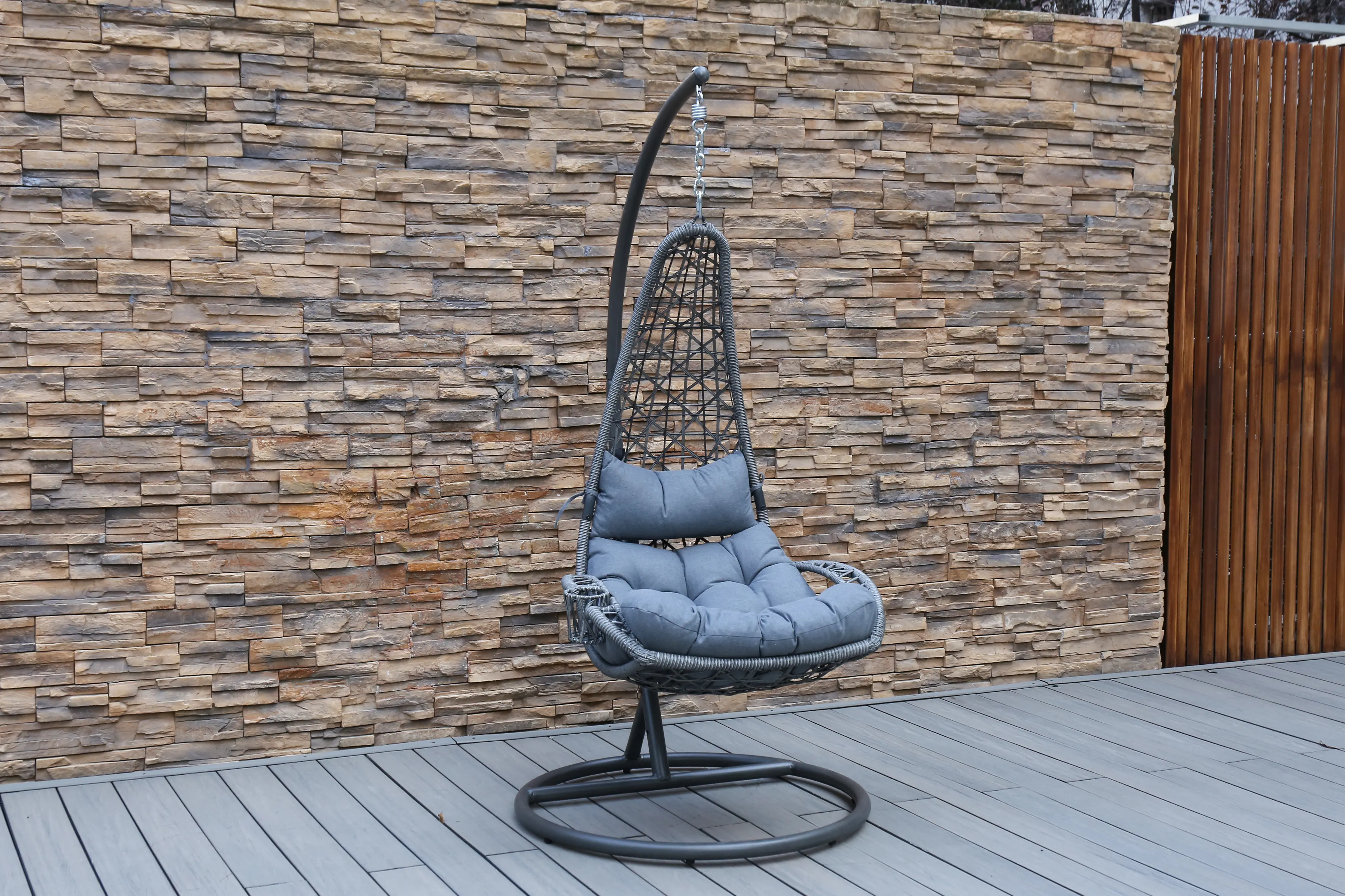 West Lake Gray Patio Hanging Chair