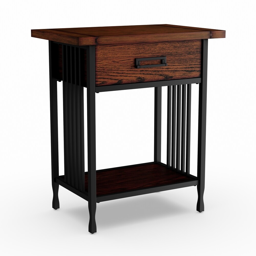 Carbon Loft Peter Oak Side Table with Drawer