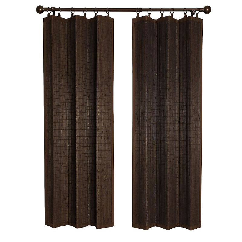 Versailles Home Fashions Bamboo Wood Curtain Ring Top Window Curtain