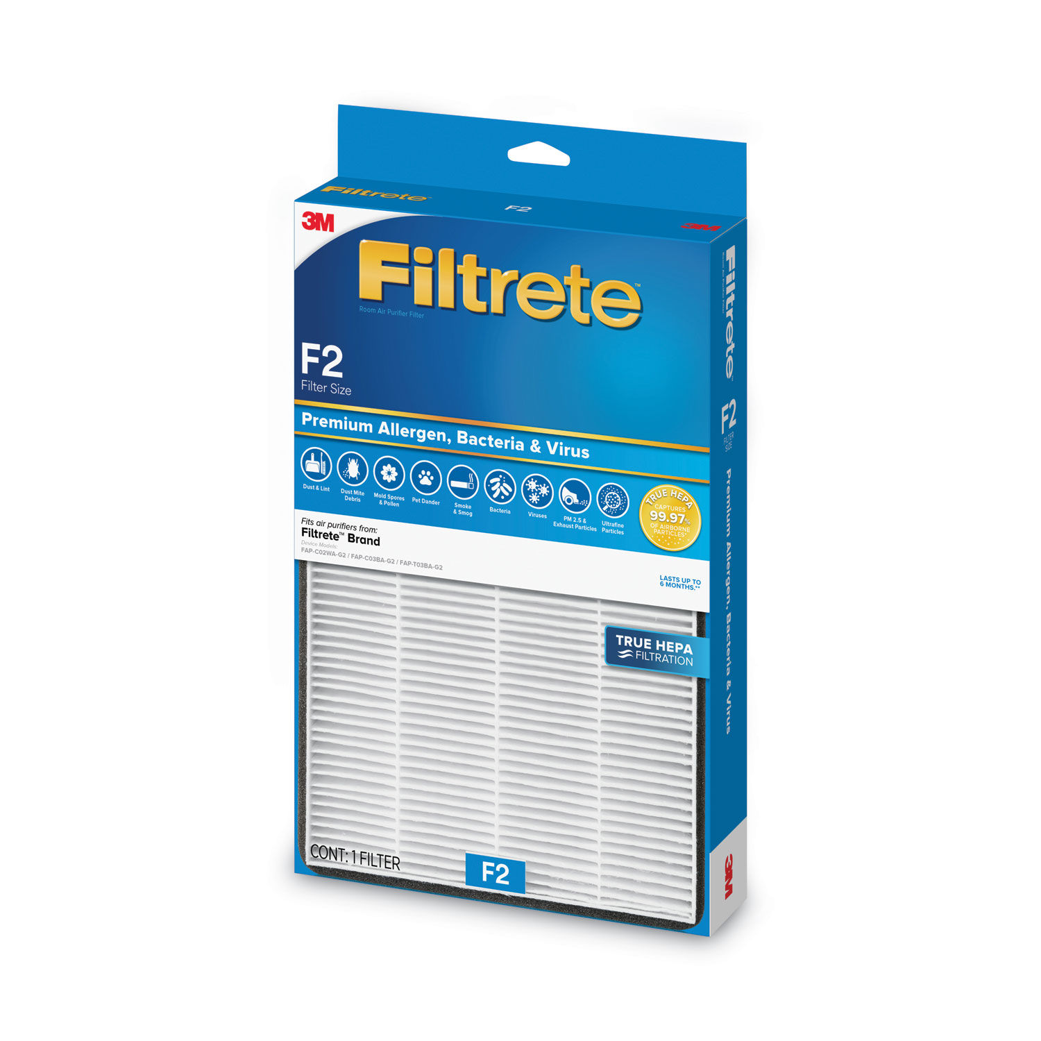 Premium True HEPA Room Air Purifier Filter by Filtreteandtrade; MMMFAPFF2N4