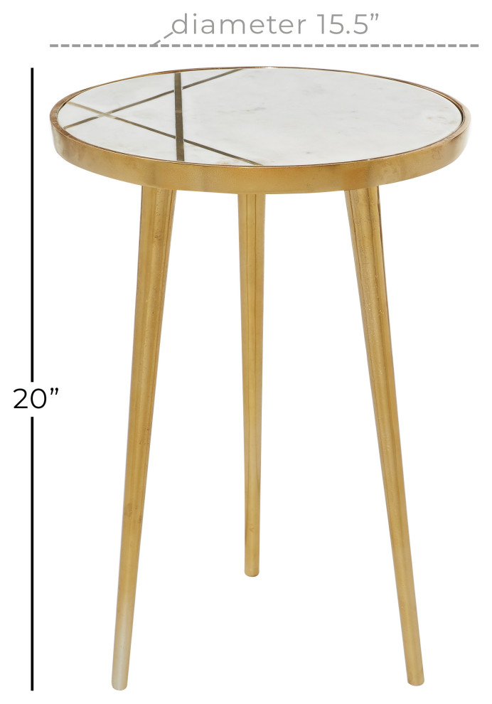 Modern Gold Aluminum Accent Table 55381   Midcentury   Side Tables And End Tables   by Brimfield  ampMay  Houzz