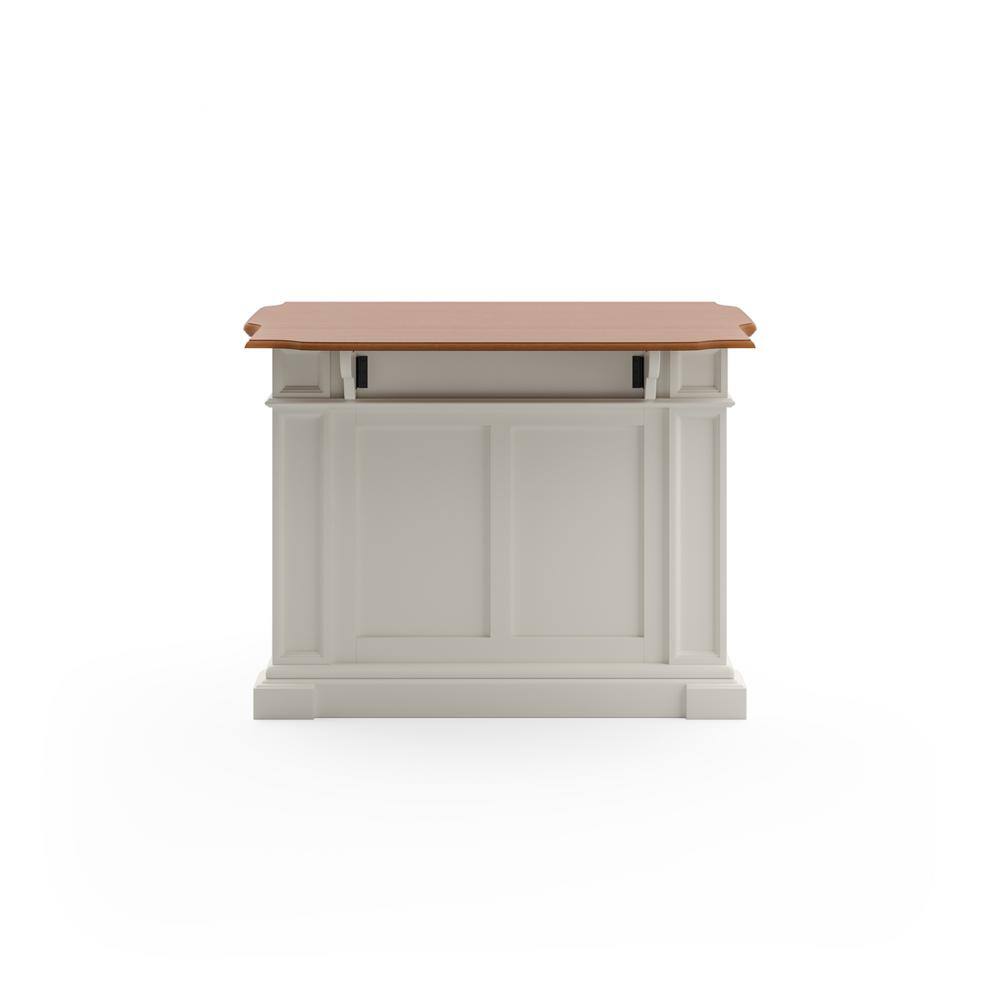 HOMESTYLES Americana White Kitchen Island With Drop Leaf 5002-94