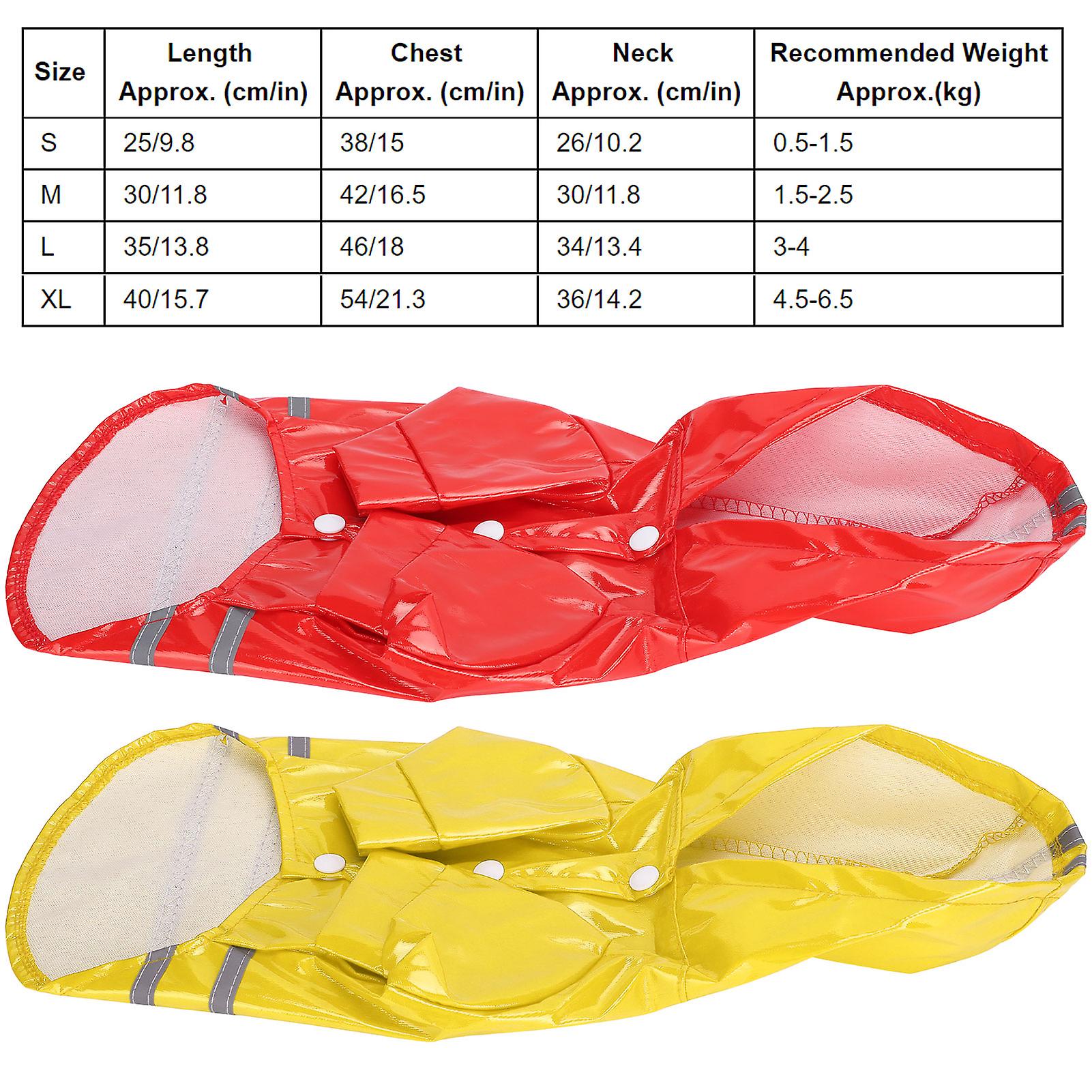 2pcs Dog Raincoat Waterproof Windproof Dog Hooded Coats With Safety Reflective Stripe  Dog Rainwear For Wet Rain Weather[medium-red+yellow]