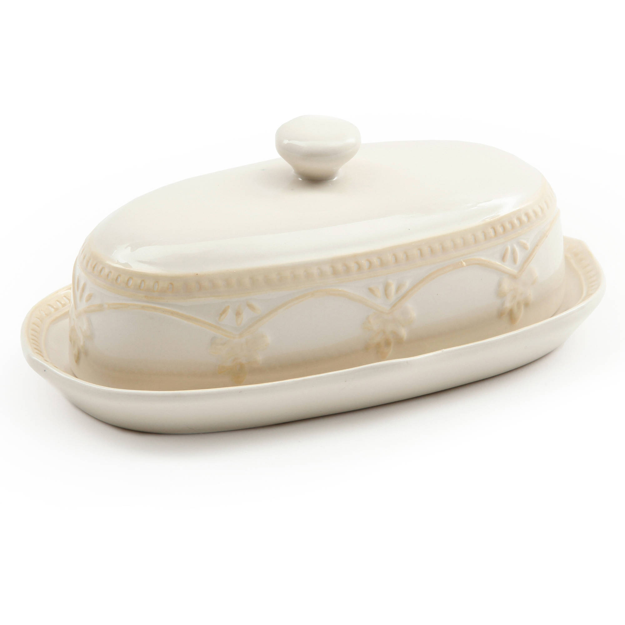 The Pioneer Woman Farmhouse Lace Butter Dish with Gravy Boat and Salt and Pepper Shakers