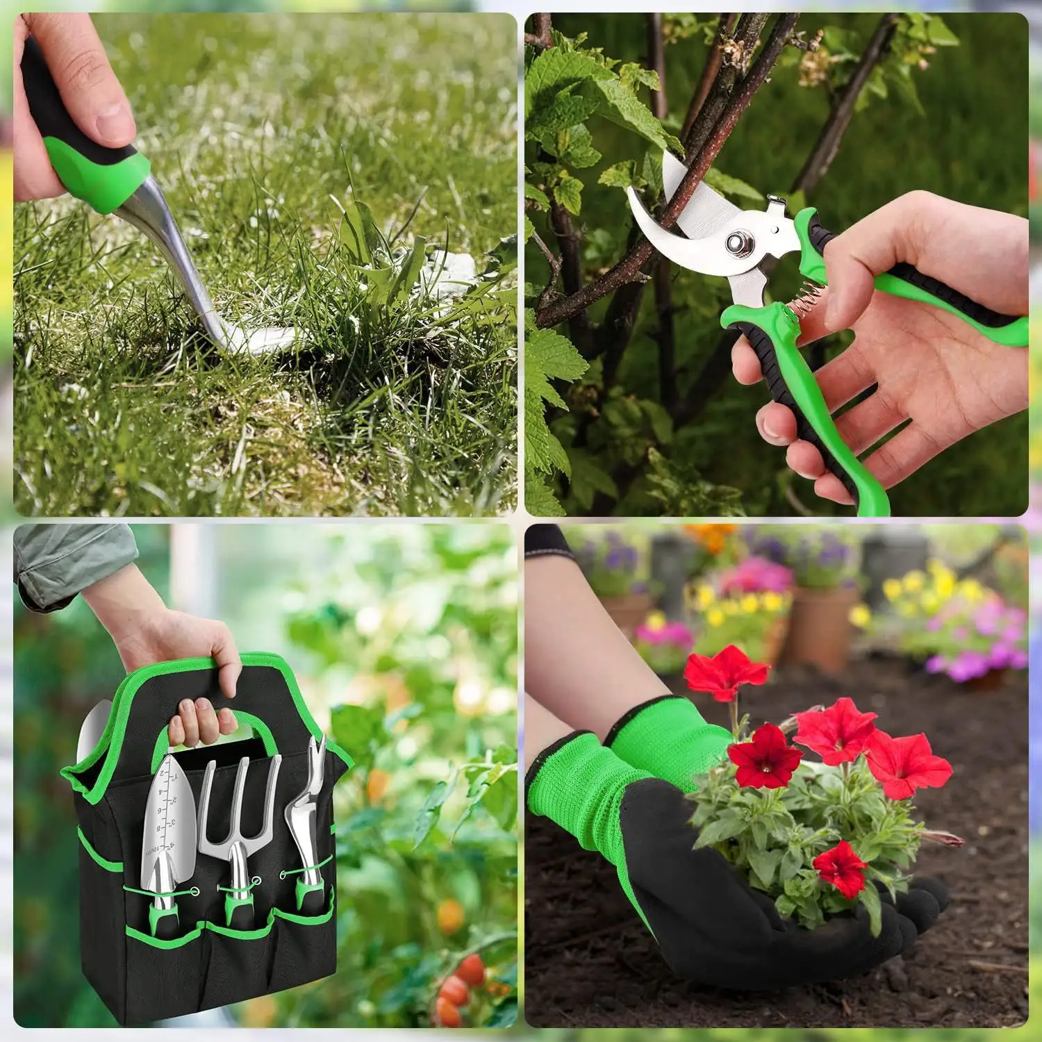 Supplies Gardening Tools For Women Hand Tools Set With Weeder Fork Rake Trowel Pruner Digging Stainless Steel Garden Tools Set