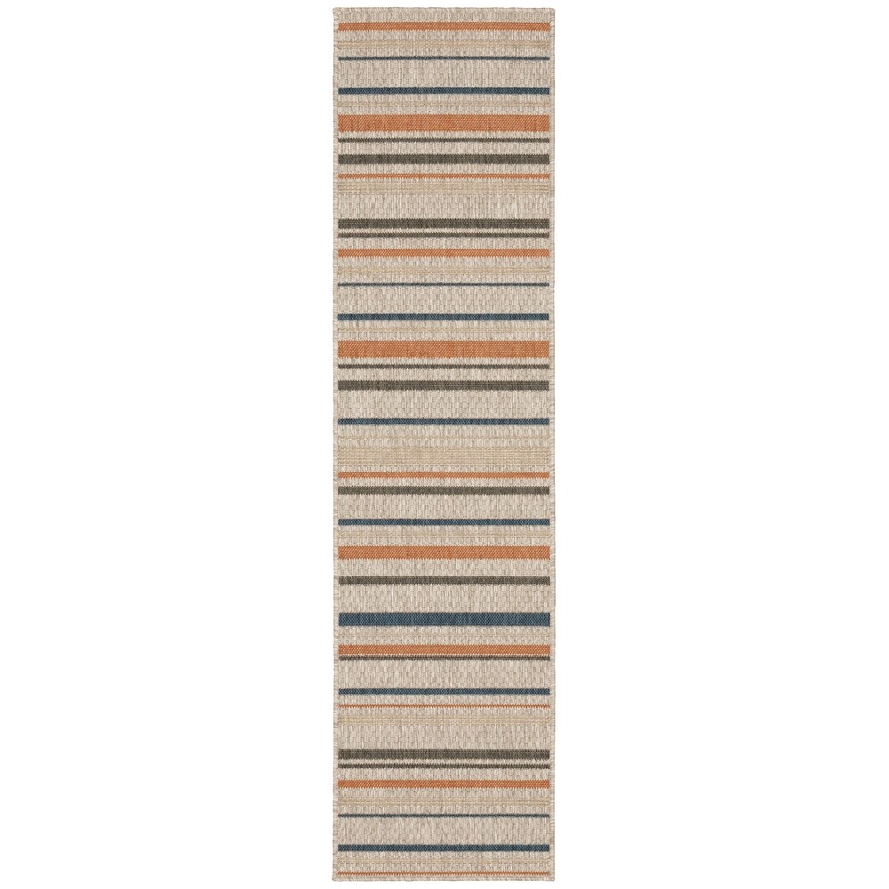 Style Haven Higgins Striped Grey/ Blue Indoor/ Outdoor Area Rug by Havenside Home