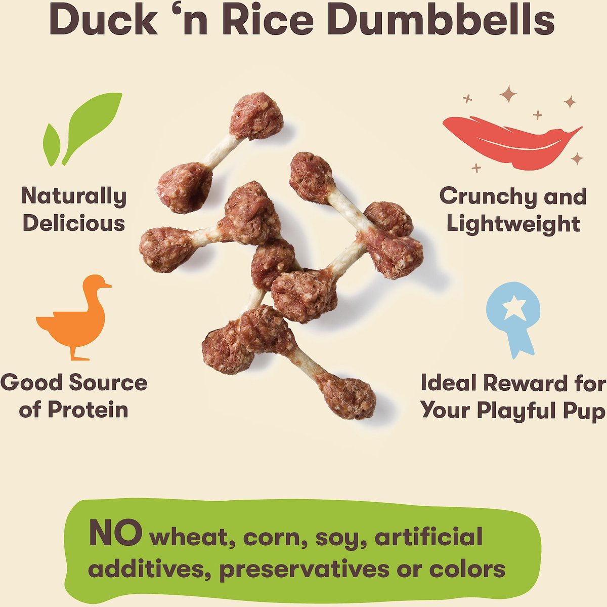 Pet 'n Shape Duck 'n Rice Dumbbells Dog Treats