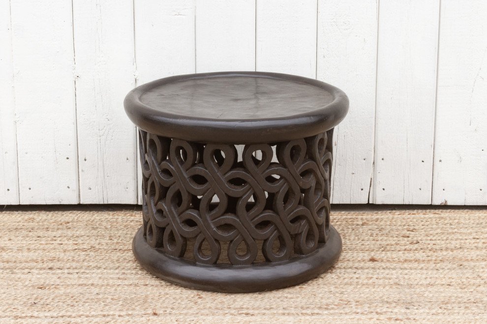 African Floral Bamileke Stool   Mediterranean   Coffee Tables   by De cor  Houzz