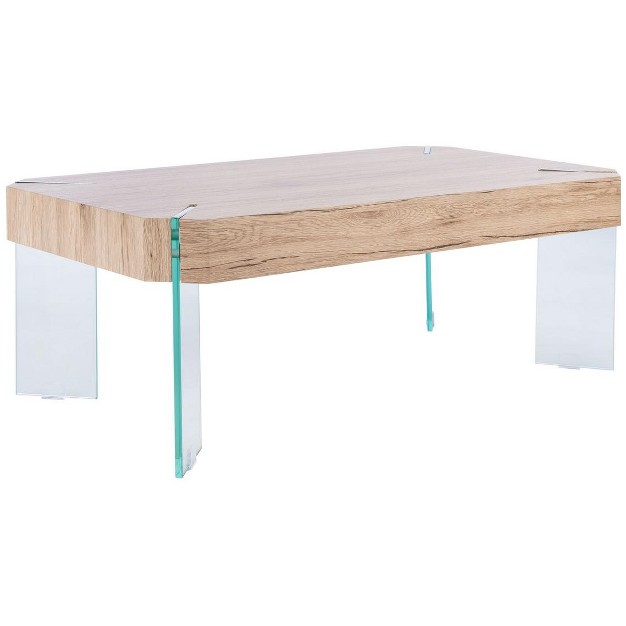 Katelyn Coffee Table Natural glass Legs Safavieh