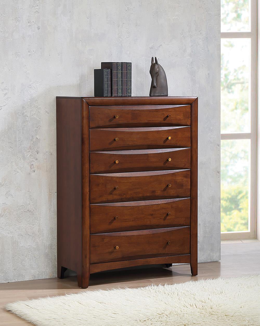 Coaster Hillary Warm Brown Six-Drawer Chest 35.75x16.75x50.5 Inch