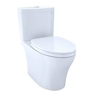 TOTO Aquia IV 2-Piece 0.81.0 GPF Dual Flush Elongated Standard Height Toilet in Cotton White SoftClose Seat Included MS446124CUMG#01