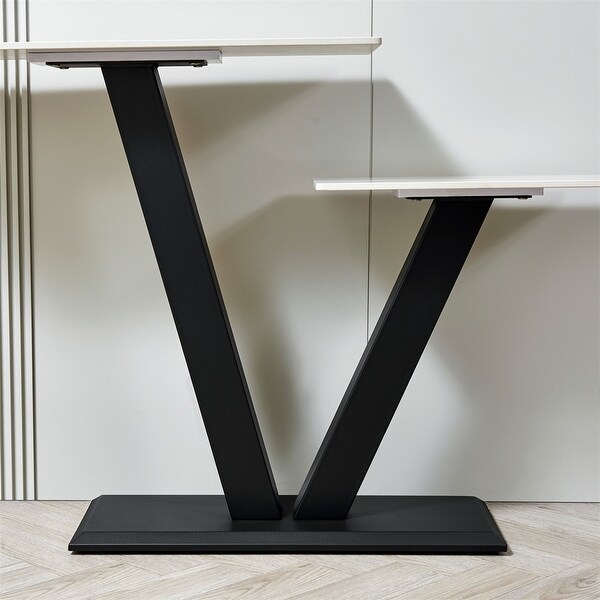 Console Table，Exquisite Shape Design w/ Adjustable Foot Pads