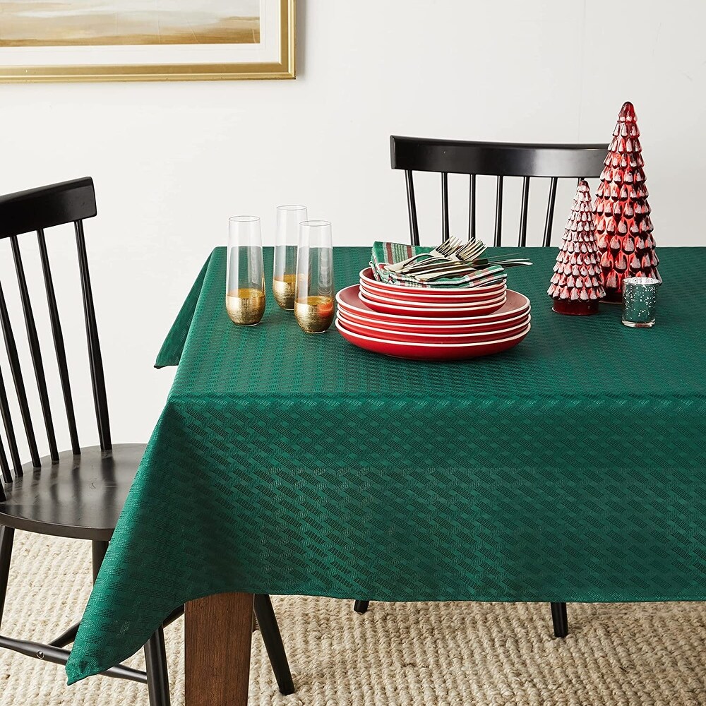 Violet Linen Christmas Novelties Ribbed Striped Pattern Tablecloths