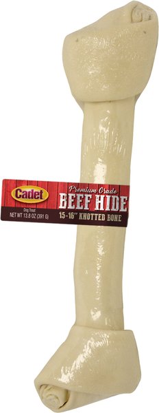 Cadet Beef Hide Knotted Dog Chews， 15-16-in