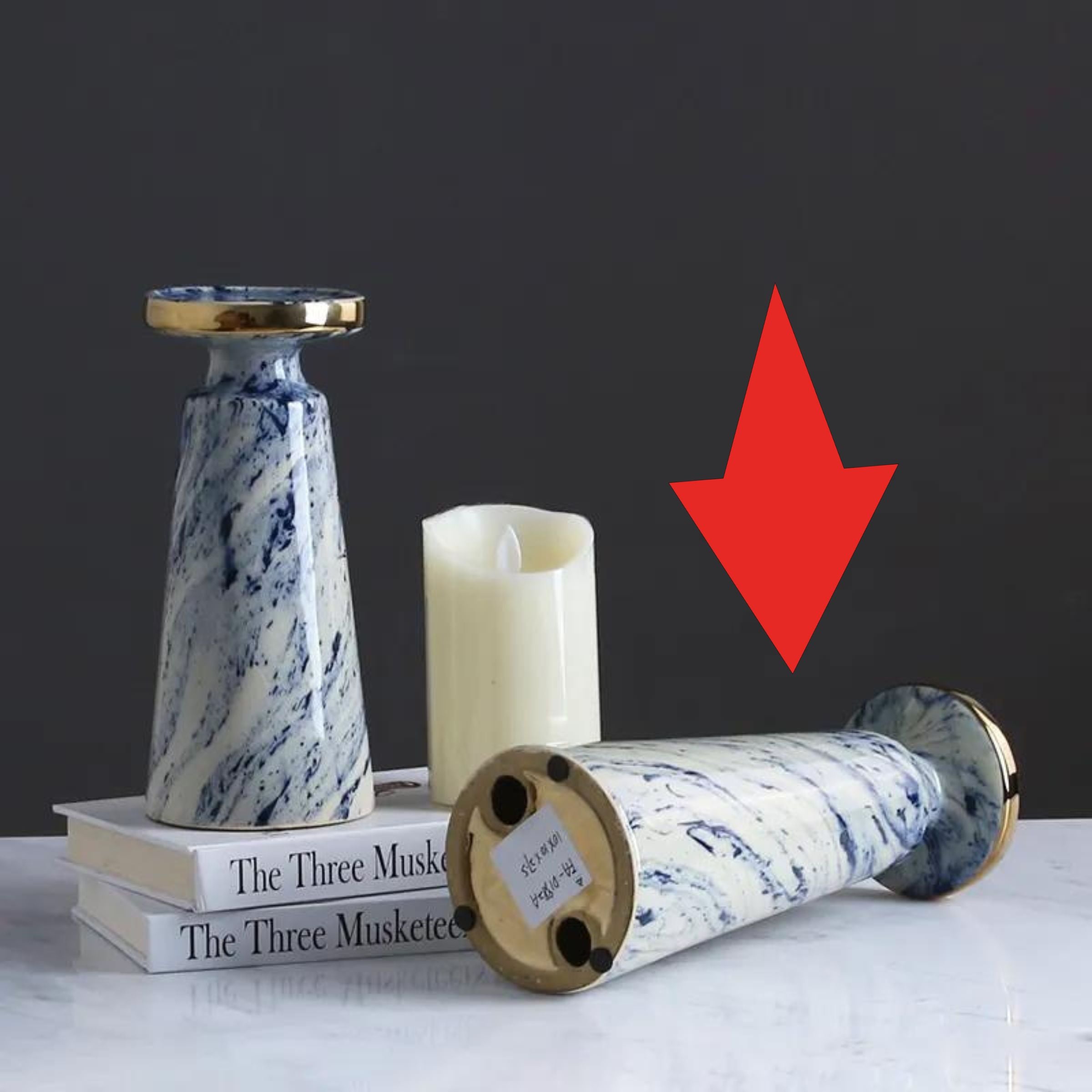 Blue Quicksand Candle Holder Fa-D1982A