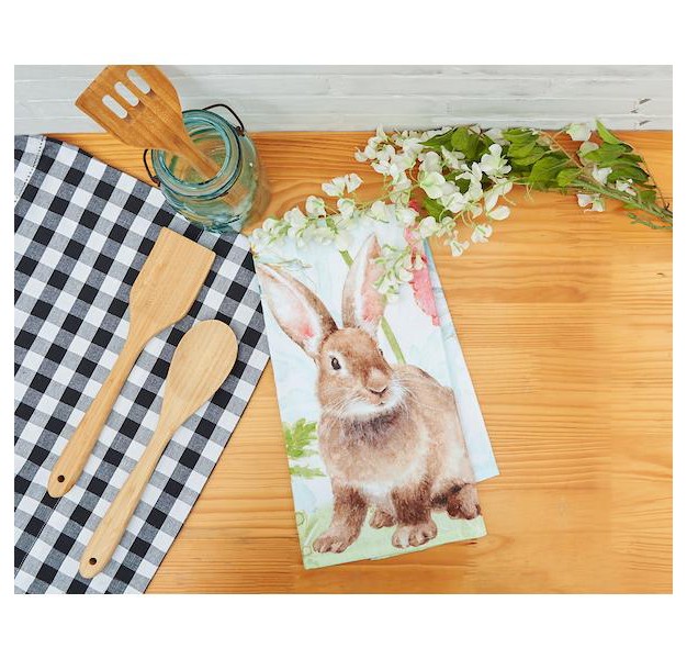 C amp f Home Sitting Bunny Printed Cotton Flour Sack Easter Kitchen Towel