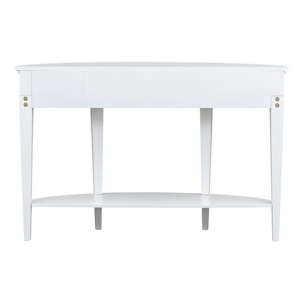 Modern Curved Console Table Sofa Table with 3 drawers