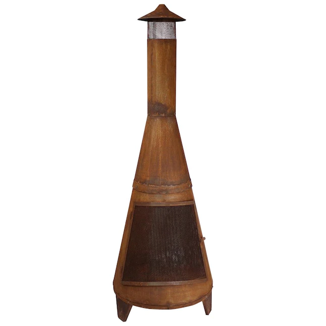 Sunnydaze Decor RCM-504 70-in H x 23.5-in D x 23.5-in W Orange Steel Chiminea