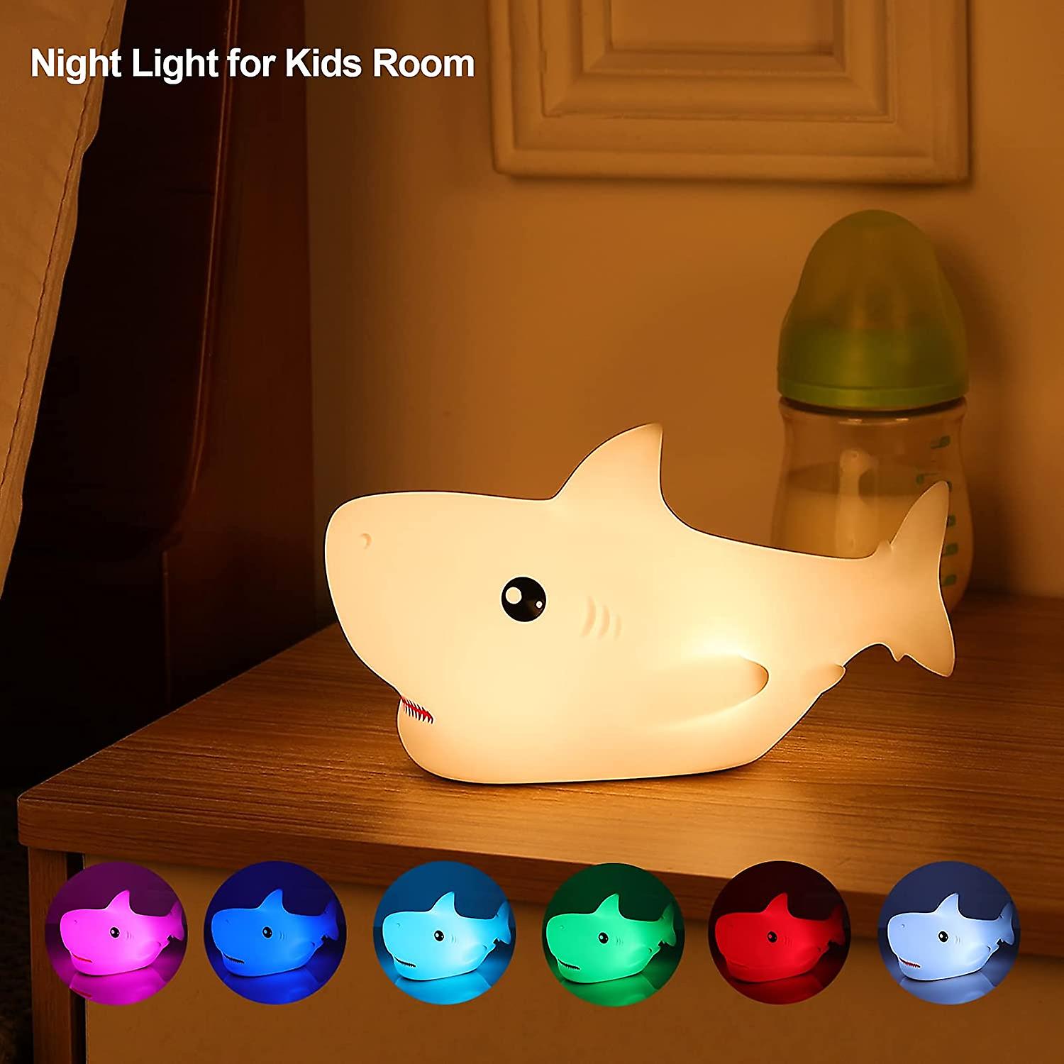 Cute Shark Night Light， Shark Lights For Boys Girls Christmas Gifts Nightlight Kids Teens Room Decor， Silicone Animal Night Lamp