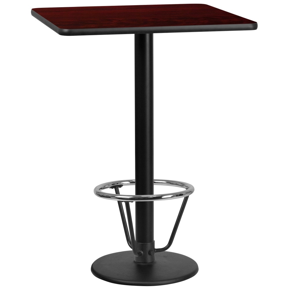 30'' Square Laminate Table Top with 18'' Round Bar Height Table Base