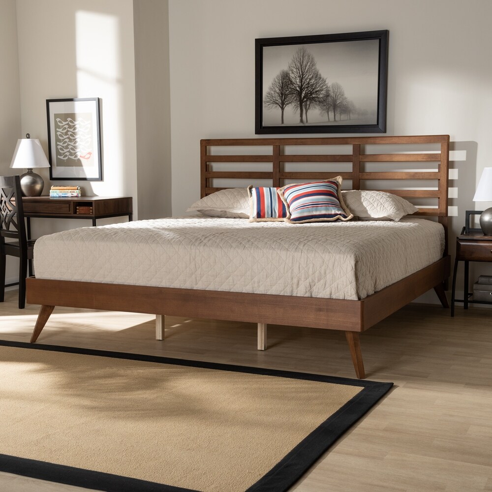 Shiro Mid Century Modern Wood Platform Bed