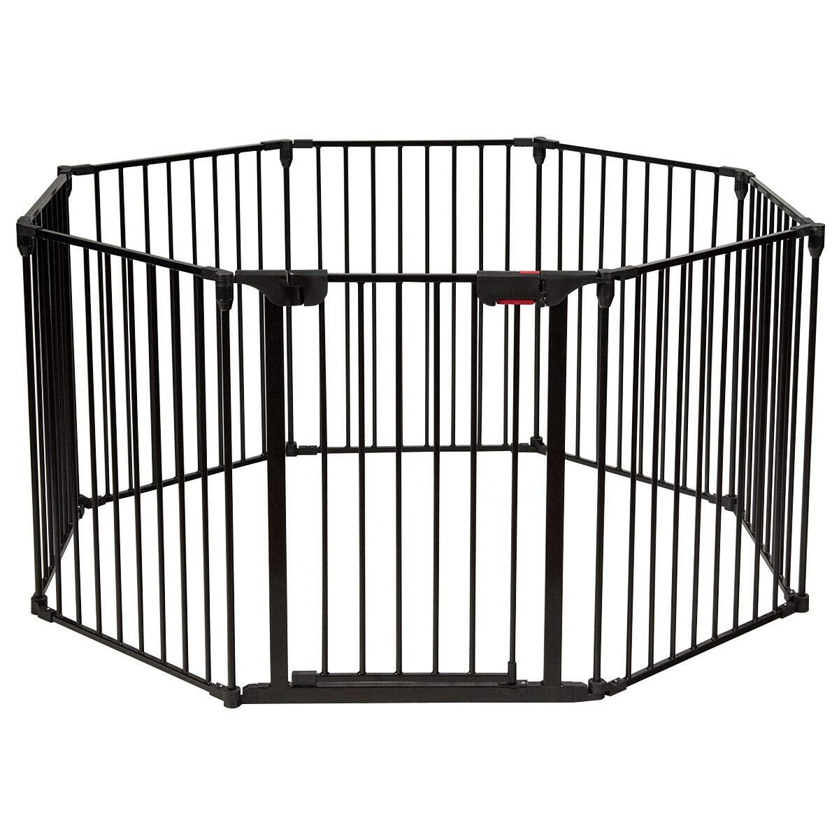 Costzon Baby Safety Gate, 8-Panel Fireplace Fence Gate