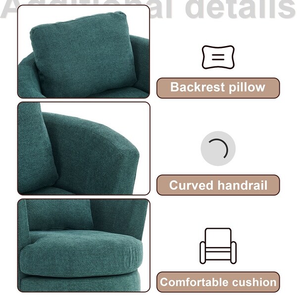 Swivel Barrel Chair，Comfy Round Accent Sofa Chair for Living Room，360 Degree Swivel Barrel Club Chair