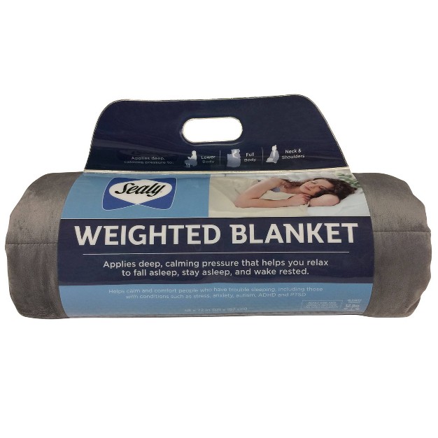 X 72 quot Microplush 12lb Weighted Blanket Gray