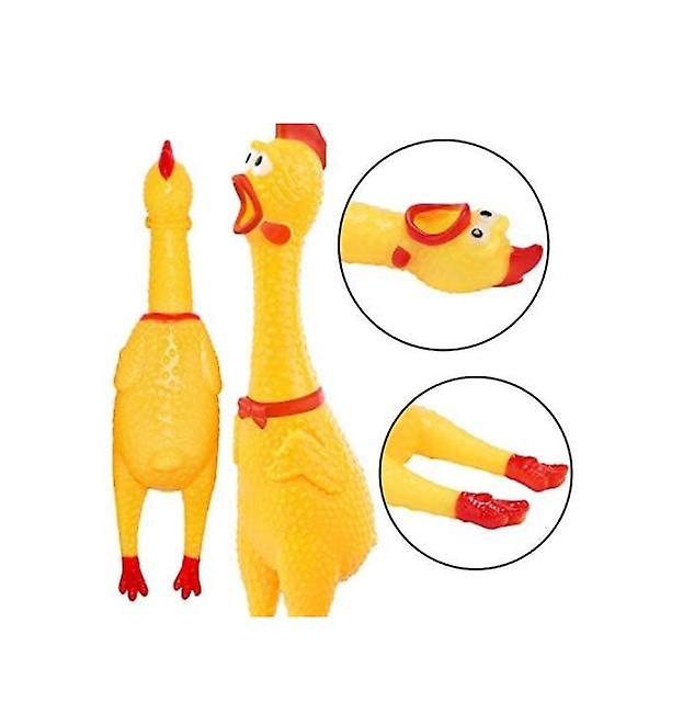 Screaming Chicken Dog Toys，yellow Rubber Squaking Chicken Toy Novelty And Durable Rubber Chicken For Dogs