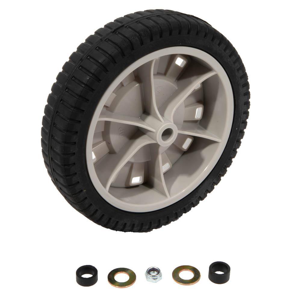 Arnold 8 in. x 1.75 in. Universal Plastic Wheel with 12 in. Dia Nylon Offset Hub and Adapters Included 490-322-0011