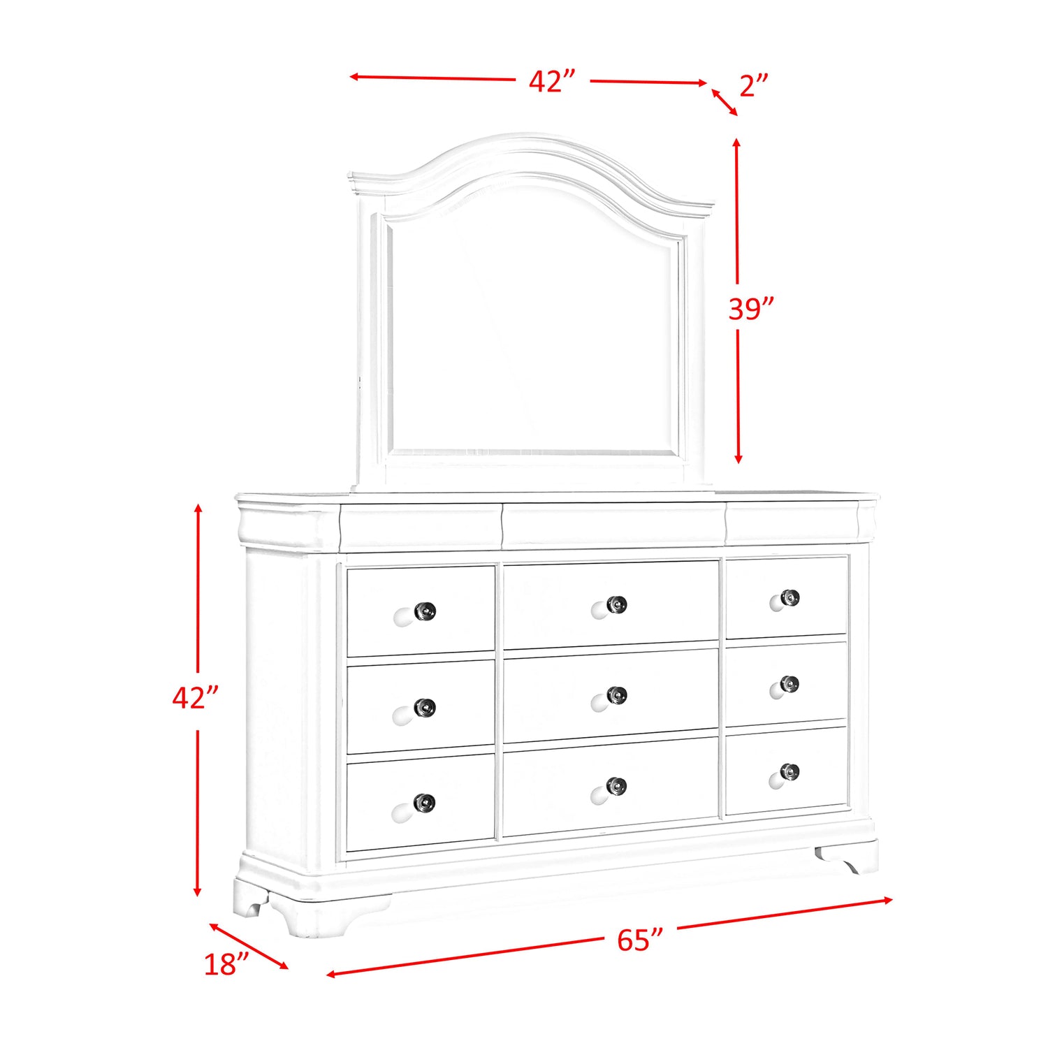 Picket House Furnishings Conley Dresser and Mirror Set in Cherry