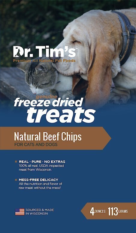 Dr. Tim's Natural Beef Chips Genuine Freeze-Dried Dog and Cat Treats