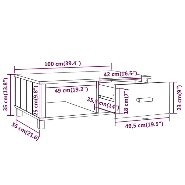 Coffee Table Honey Brown 39.4