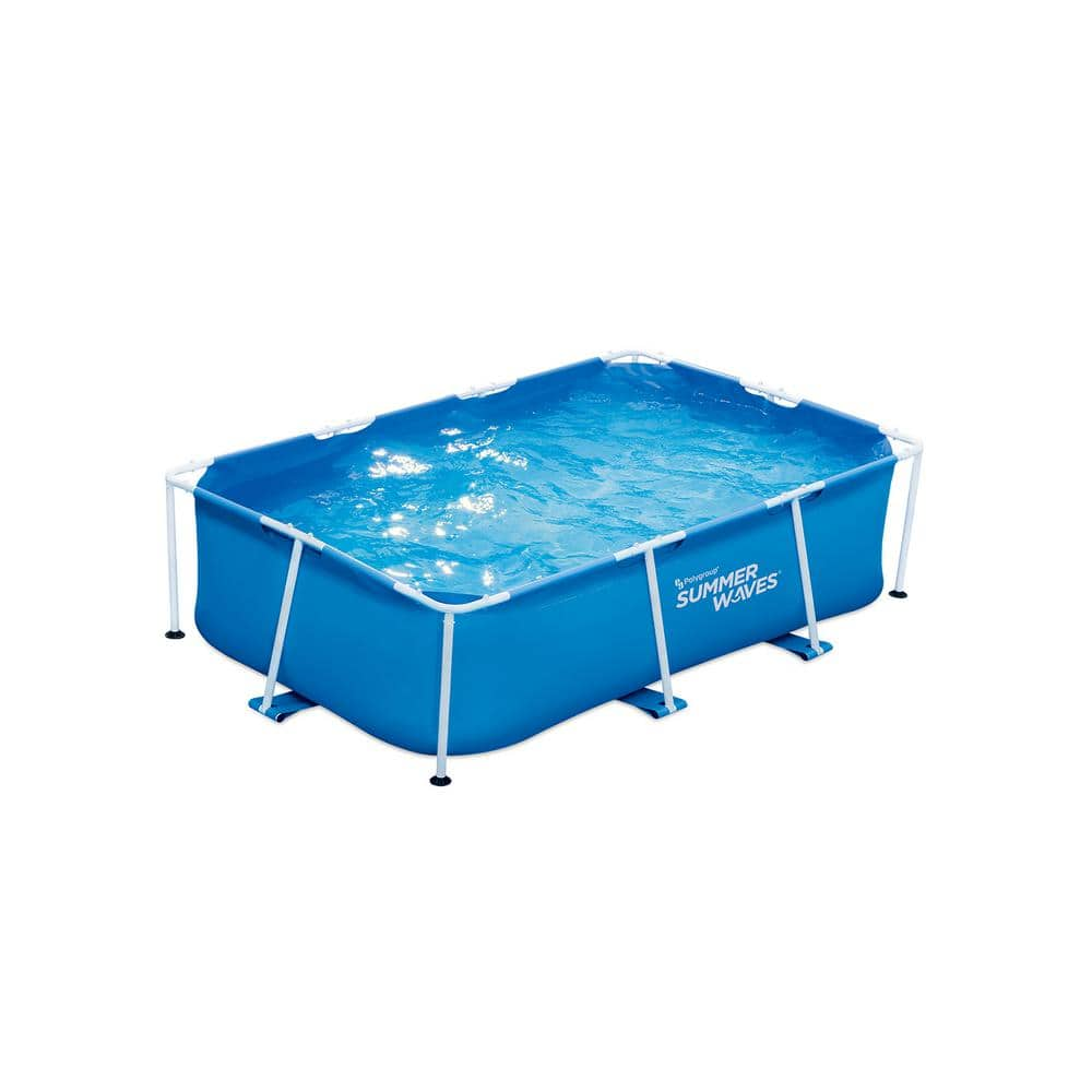 Summer Waves 8 ft. x 4 ft. x 26 in. D Rectangular Small Metal Frame Pool P30509260